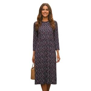 Lauren Ralph Lauren Jersey Knit Geometric 3/4 Sleeve Shift Dress Sz S